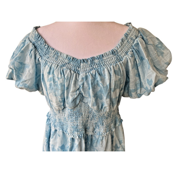 Women's Floral Print Dress Off Shoulder Size OX Cottage Gypsy Y2K NWT - Picture 2 of 10